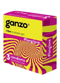 Презервативы с анестетиком для продления удовольствия Ganzo Long Love - 3 шт. - Ganzo - купить с доставкой в Смоленске