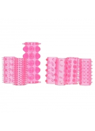 Набор из 7 розовых насадок на пенис ONE-A-DAY PENIS SLEEVES PINK - Seven Creations - в Смоленске купить с доставкой
