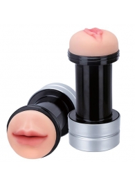 Двусторонний мастурбатор REALSTUFF 2 IN 1 HUMMER MOUTH   VAGINA - ротик и вагина - Dream Toys - в Смоленске купить с доставкой