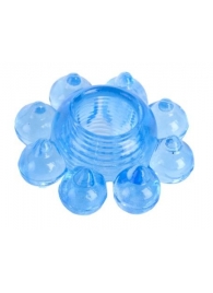 Голубая гелевая насадка-цветок - Toyfa Basic - в Смоленске купить с доставкой