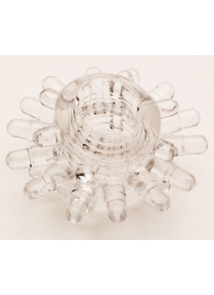 Прозрачное гелевое эрекционное кольцо с шипиками - Toyfa Basic - в Смоленске купить с доставкой