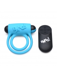 Голубое эрекционное виброкольцо 28X Remote Control Vibrating Cock Ring   Bullet - XR Brands - в Смоленске купить с доставкой