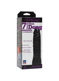 Насадка-фаллоимитатор для страпон-систем Vac-U-Lock CodeBlack 7 Inch Thin Dong - 18,3 см. - Doc Johnson - купить с доставкой в Смоленске