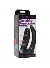 Черная насадка-фаллоимитатор для двойной стимуляции Double Penetrator - 16 см. - Doc Johnson - купить с доставкой в Смоленске