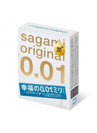 Увлажнённые презервативы Sagami Original 0.01 Extra Lub - 2 шт. - Sagami - купить с доставкой в Смоленске