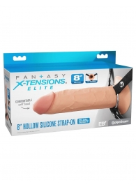 Полый страпон на ремнях 8’’ Hollow Silicone Strap-on - Pipedream - купить с доставкой в Смоленске