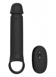 Черная насадка-удлинитель с вибрацией Vibrating Extender With Remote - Dream Toys - в Смоленске купить с доставкой