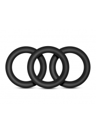Набор из 3 черных эрекционных колец Black Small Penis Rings - Blush Novelties - в Смоленске купить с доставкой