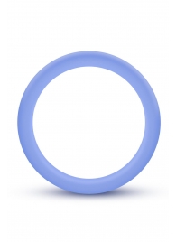 Голубое люминесцентное кольцо Silicone Glo Cock Ring - Blush Novelties - в Смоленске купить с доставкой