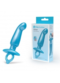 Голубая анальная пробка для массажа простаты Hither Silicone Prostate Plug - 14,3 см. - b-Vibe - в Смоленске купить с доставкой