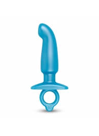 Голубая анальная пробка для массажа простаты Hither Silicone Prostate Plug - 14,3 см. - b-Vibe - в Смоленске купить с доставкой