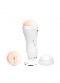 Мастурбатор-вагина Flora White с присоской и 12 режимами вибрации - Baile - в Смоленске купить с доставкой