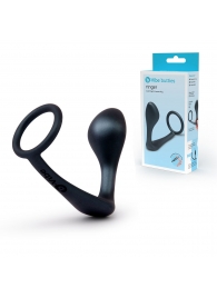 Черное эрекционное кольцо со стимулятором простаты Ringer Cock Ring   Plug - b-Vibe - в Смоленске купить с доставкой