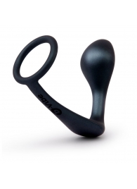 Черное эрекционное кольцо со стимулятором простаты Ringer Cock Ring   Plug - b-Vibe - в Смоленске купить с доставкой