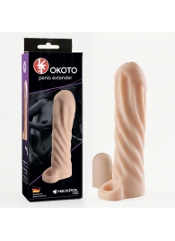 Телесная насадка-удлинитель Okoto со спиралевидным рельефом - 16 см. - Sitabella - в Смоленске купить с доставкой