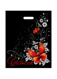 Черный пакет Glamour с вырубной ручкой (38х47 см) - Сима-Ленд - купить с доставкой в Смоленске