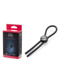 Тёмно-серое эрекционное кольцо с зажимом Again and Again Adjustable Cock Ring - Fifty Shades of Grey - в Смоленске купить с доставкой