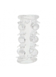 Прозрачная насадка на пенис с шипами и бугорками JELLY JOY LUST CLUSTER CLEAR - Dream Toys - в Смоленске купить с доставкой