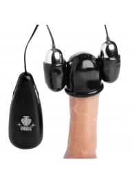 Черная стимулирующая насадка для головки полового члена Multi Speed Vibrating Penis Head Teaser - XR Brands - в Смоленске купить с доставкой