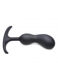 Черный массажер простаты с утяжелителями Premium Silicone Weighted Prostate Plug Medium - 16,3 см. - XR Brands - в Смоленске купить с доставкой