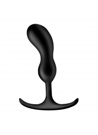 Черный массажер простаты с утяжелителями Premium Silicone Weighted Prostate Plug Medium - 16,3 см. - XR Brands - в Смоленске купить с доставкой