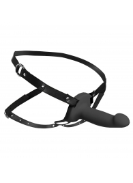 Черный полый страпон с вибрацией 2’’ Erection 28X Smooth Vibrating Silicone Penis Sheath - XR Brands - купить с доставкой в Смоленске