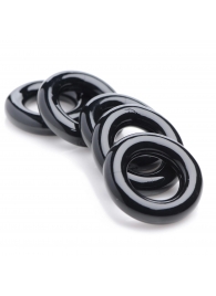 Комплект из 5 черных эрекционных колец для мошонки Ring Master Custom Ball Stretcher Kit - XR Brands - в Смоленске купить с доставкой