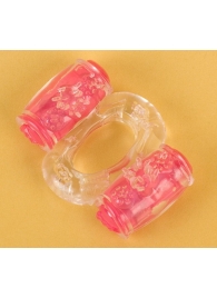 Прозрачное виброкольцо с двумя вибропульками - Toyfa Basic - в Смоленске купить с доставкой