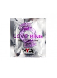 Фиолетовое виброкольцо с двумя вибропульками - Toyfa Basic - в Смоленске купить с доставкой