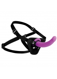 Лиловый поясной страпон Navigator Silicone G-Spot Dildo with Harness - 17,8 см. - XR Brands - купить с доставкой в Смоленске