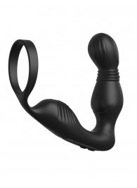 Черный вибростимулятор простаты с эрекционным кольцом Ass-Gasm Pro P-Spot Milker - Pipedream - в Смоленске купить с доставкой