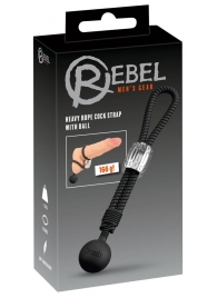 Черное эрекционное лассо с шариком-утяжелителем Heavy Rope - Orion - в Смоленске купить с доставкой