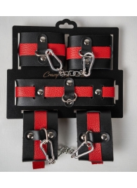 Черно-красный набор фиксаций: наручники, оковы и ошейник - Crazy Handmade - купить с доставкой в Смоленске