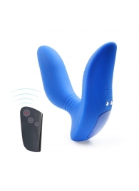 Синий вибромассажер простаты 3,5’’ Remote Control Curve P-spot Massager - 12 см. - Erokay - в Смоленске купить с доставкой