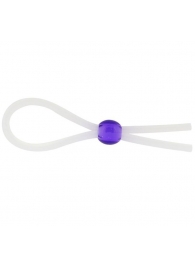Прозрачное лассо с фиолетовой бусиной SILICONE COCK RING WITH BEAD LAVENDER - NMC - в Смоленске купить с доставкой