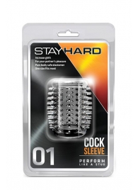 Прозрачная насадка с шипами STAY HARD COCK SLEEVE 01 CLEAR - Blush Novelties - в Смоленске купить с доставкой