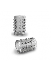 Прозрачная насадка на пенис с шишечками STAY HARD COCK SLEEVE 02 CLEAR - Blush Novelties - в Смоленске купить с доставкой