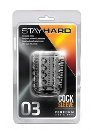 Прозрачная насадка с шипами и шишечками STAY HARD COCK SLEEVE 03 CLEAR - Blush Novelties - в Смоленске купить с доставкой