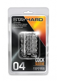 Прозрачная насадка с бороздками STAY HARD COCK SLEEVE 04 CLEAR - Blush Novelties - в Смоленске купить с доставкой