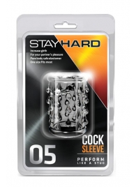 Прозрачная насадка с капельками STAY HARD COCK SLEEVE 05 CLEAR - Blush Novelties - в Смоленске купить с доставкой
