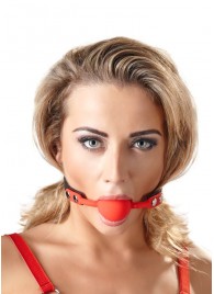 Силиконовый кляп-шар на чёрных ремешках Red Gag silicone - Orion - купить с доставкой в Смоленске