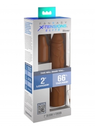 Коричневая насадка на член 2  Silicone X-tension - 20,3 см. - Pipedream - в Смоленске купить с доставкой