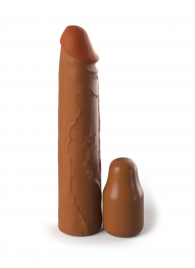 Коричневая насадка на член 2  Silicone X-tension - 20,3 см. - Pipedream - в Смоленске купить с доставкой