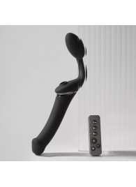 Черный безремневой вибрострапон Strap-On-Me Multi Orgasm Size XL - Strap-on-me - купить с доставкой в Смоленске