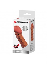 Телесная открытая насадка на пенис с бугорками - 19,8 см. - Baile - в Смоленске купить с доставкой