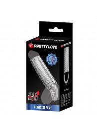 Прозрачная насадка на пенис с ребрышками и подхватом мошонки - Baile - в Смоленске купить с доставкой