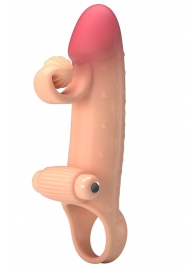 Телесная вибронасадка на пенис с подхватом мошонки - 20 см. - Baile - в Смоленске купить с доставкой