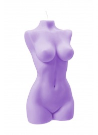 Фиолетовая интерьерная свеча в форме женского торса - 850 гр. - Pecado - купить с доставкой в Смоленске