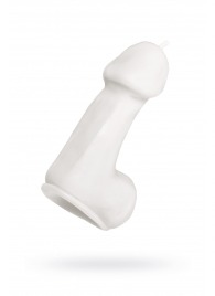 Белая свеча в форме пениса - 47 гр. - Pecado - купить с доставкой в Смоленске
