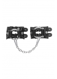 Черные кожаные наручники-браслеты из двух ремешков - Pecado - купить с доставкой в Смоленске